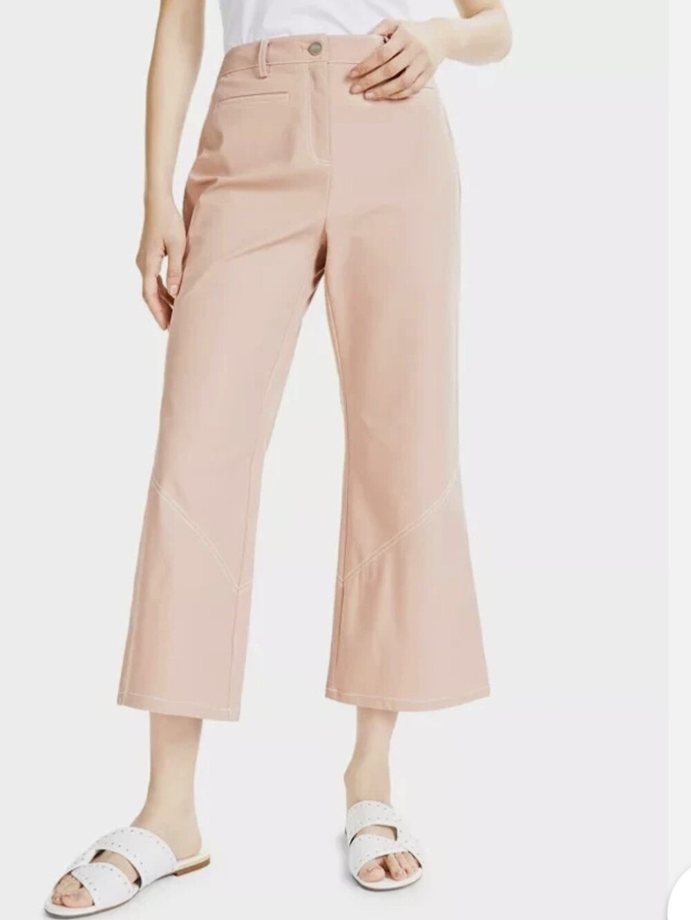 Alfani Jungle Breeze Naked Clay Flare Crop Pants